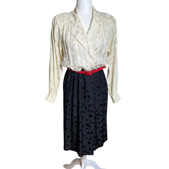Liz Claiborne Dresses & Skirts - Liz Claiborne Silk Dress 80s Blouson Shirtdress Midi Preppy Career Luxury Wom 4